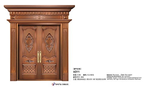 K011紫气东来,别墅铜门,豪华铜门,双开铜门